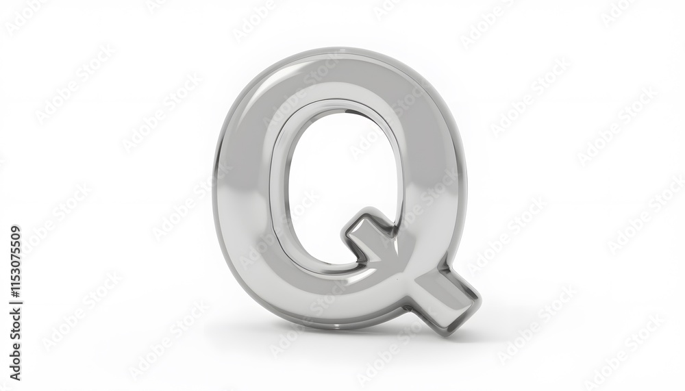 Chrome Letter Q: A Shiny, 3D Rendered Alphabet Character Chrome Letter Q: A Shiny, 3D Rendered Alphabet Character
