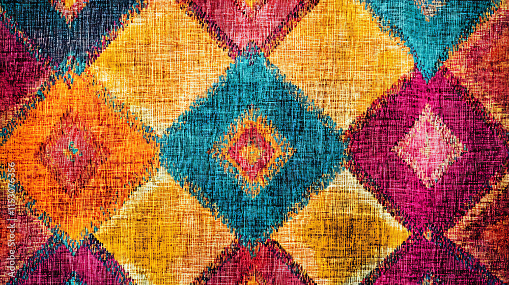 Handmade fabric weave art vibrant textile patterns indoor craftsmanship textured environment close-up view Handmade fabric weave art vibrant textile patterns indoor craftsmanship textured environment close-up view