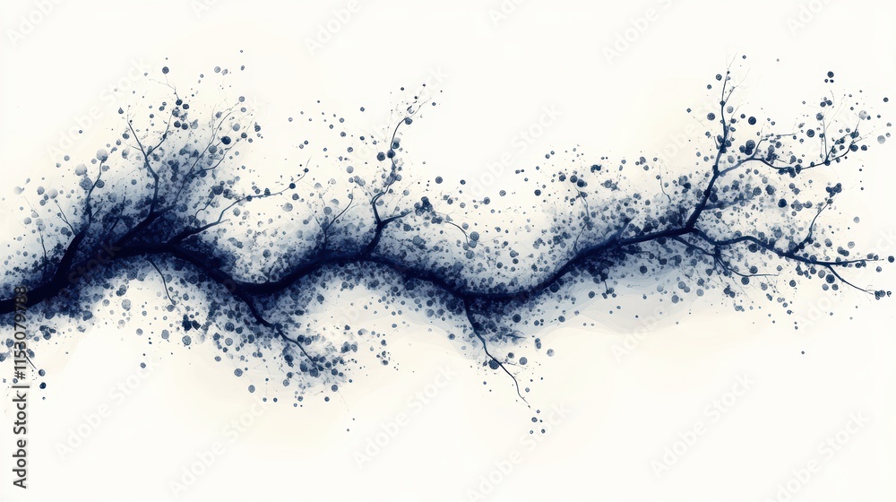 Abstract Tree Structure with Dots and Organic Shapes Abstract Tree Structure with Dots and Organic Shapes