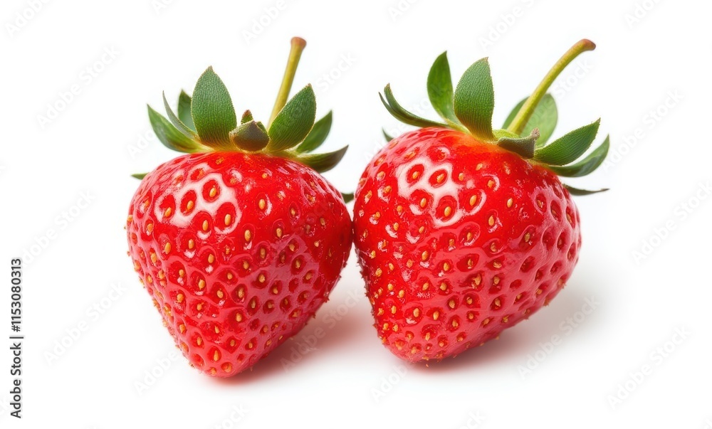 Fresh, ripe red strawberries on white background Fresh, ripe red strawberries on white background