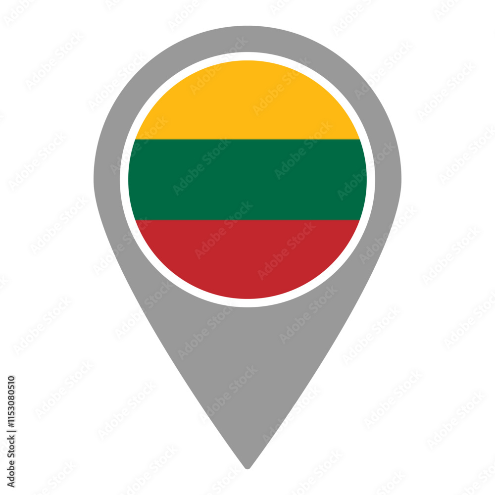 Lithuania flag location pin, flag application, Flag on Location Pin, graphic design, map pointer, vector illustration. Lithuania flag location pin, flag application, Flag on Location Pin, graphic design, map pointer, vector illustration.