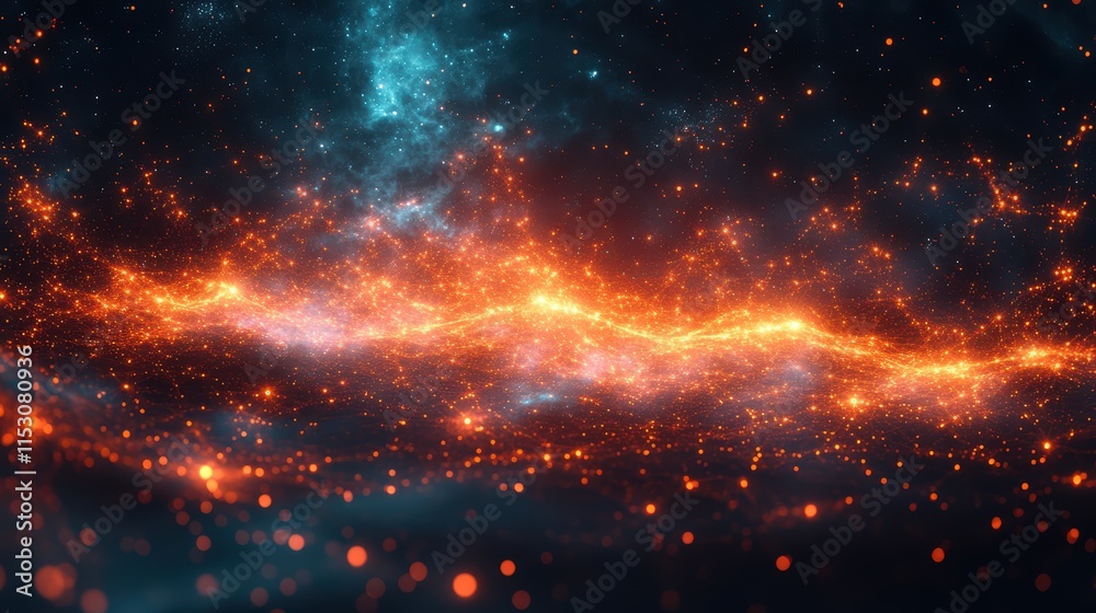 Fototapeta premium Abstract Cosmic Scene with Bright Light Patterns