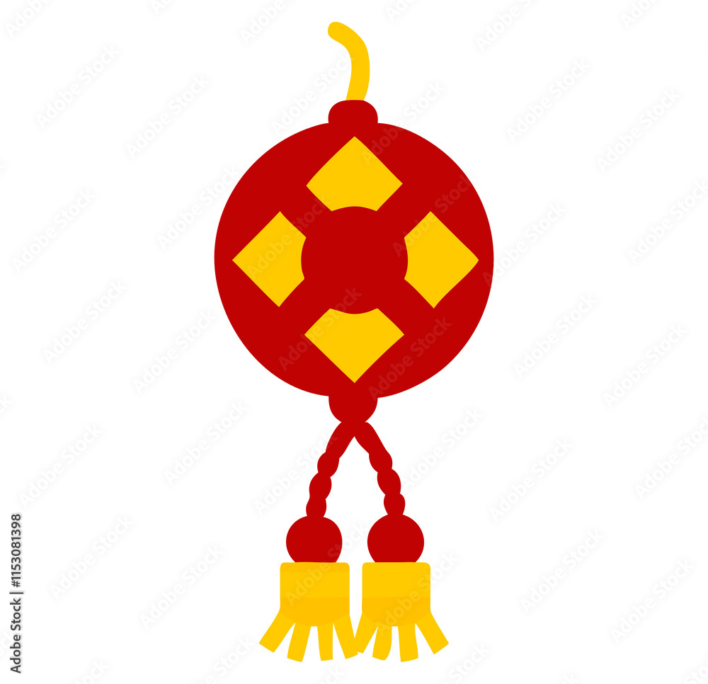 Obraz premium Square Braided String and Red Tassels