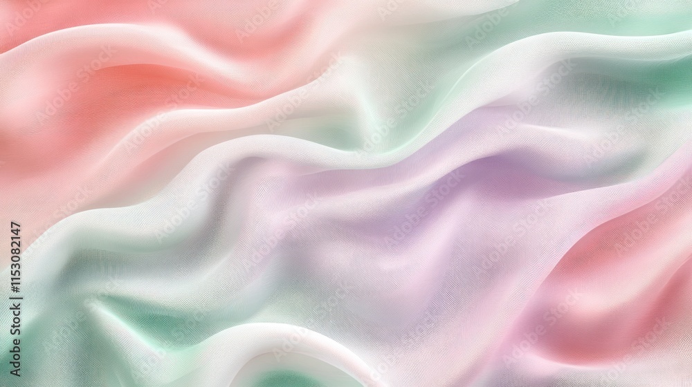 Obraz premium Pastel Fabric Draped in Soft Waves Showing Gradient Colors