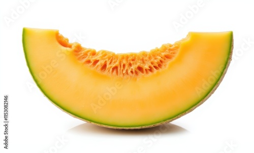 Fresh honeydew melon slice on white background photo