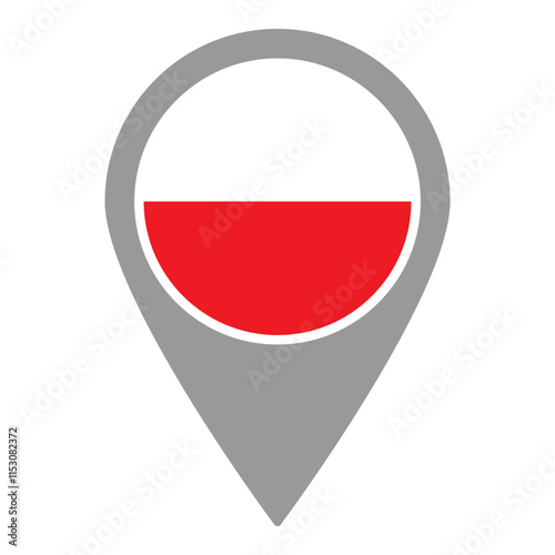 Free Download Monako flag location pin, flag application, Flag on Location Pin, graphic design, map pointer, vector illustration. - GFXLoad