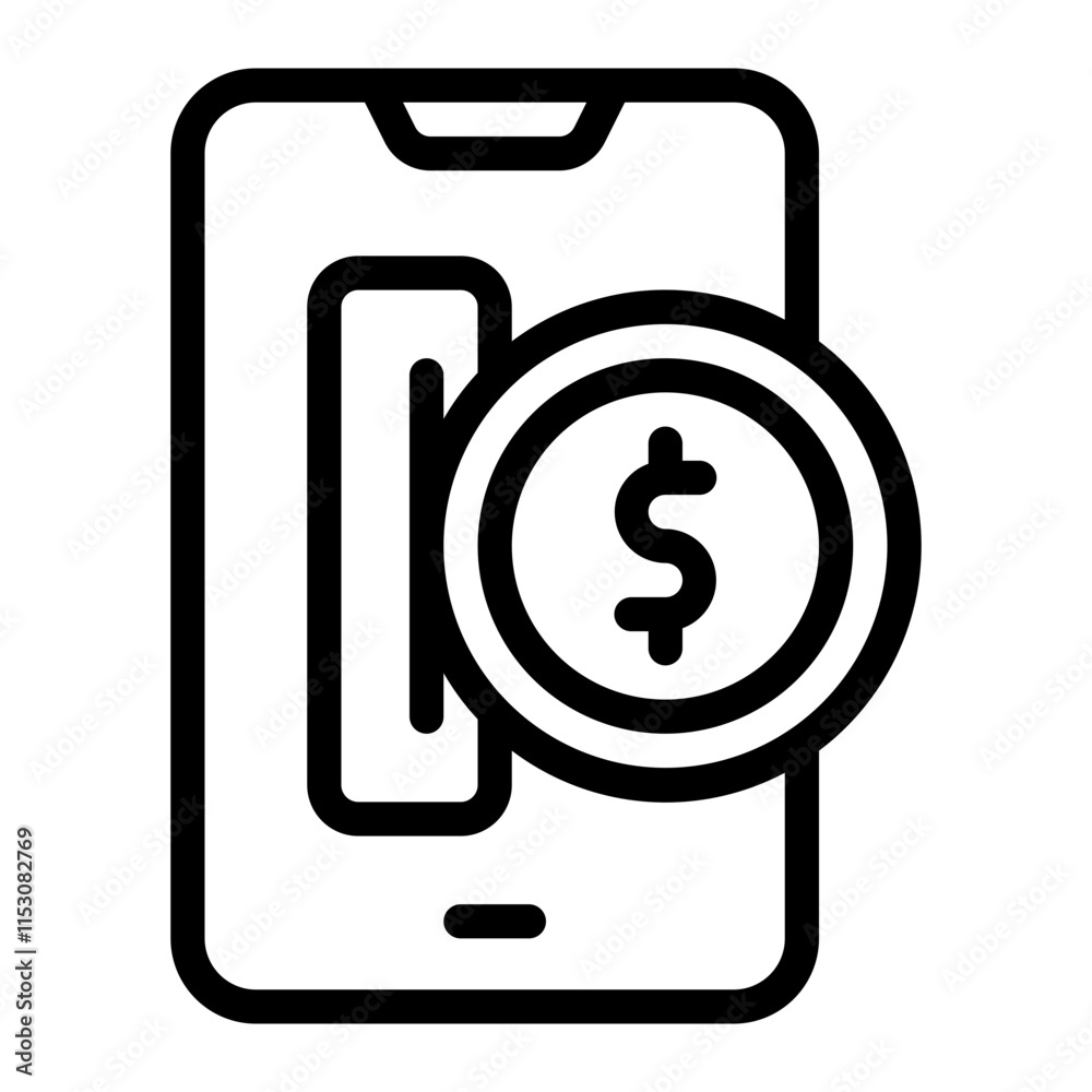 Money Transfer Line Icon