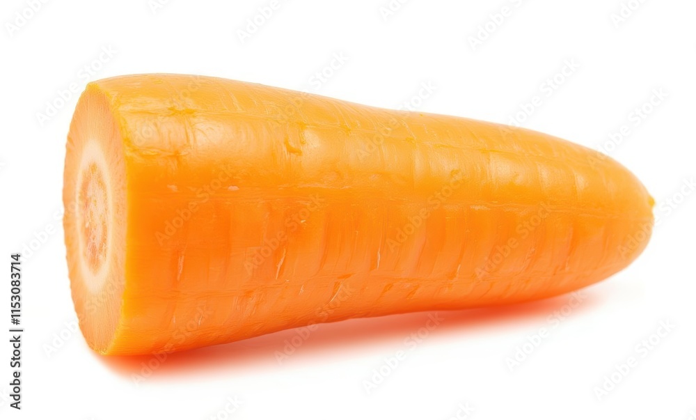 Fresh, vibrant orange carrot on white background Fresh, vibrant orange carrot on white background