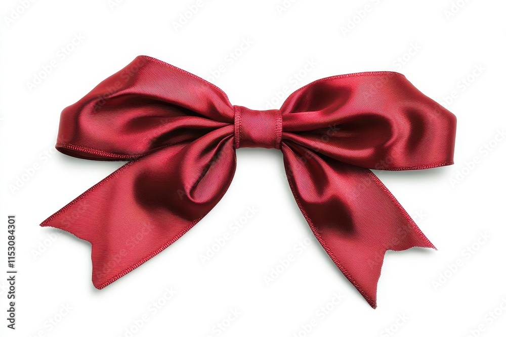 Red satin ribbon bow isolated on white background. (9) Red satin ribbon bow isolated on white background. (9)