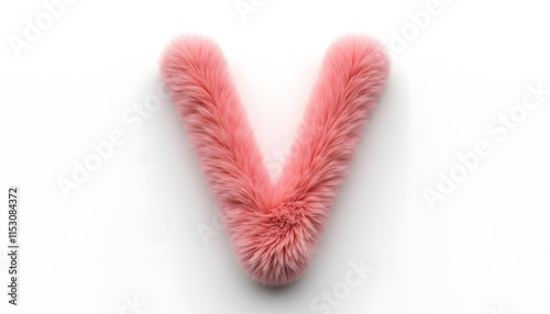 Pink Fluffy Letter V: A Soft and Stylish Alphabet photo