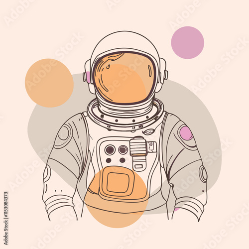 vector illustration of astronaut in spacesuit cartoon style 