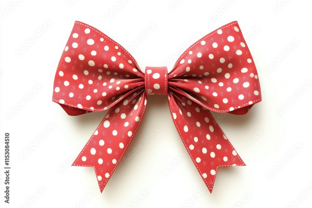 Red polka dot bow isolated on white background. Red polka dot bow isolated on white background.