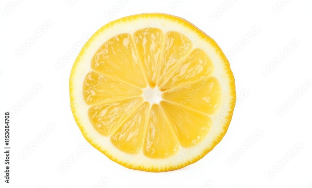 Fresh yellow lemon slice on white background Fresh yellow lemon slice on white background