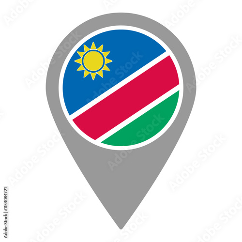 Namibia flag location pin, flag application, Flag on Location Pin, graphic design, map pointer, vector illustration. Free Download Namibia flag location pin, flag application, Flag on Location Pin, graphic design, map pointer, vector illustration. - GFXLoad