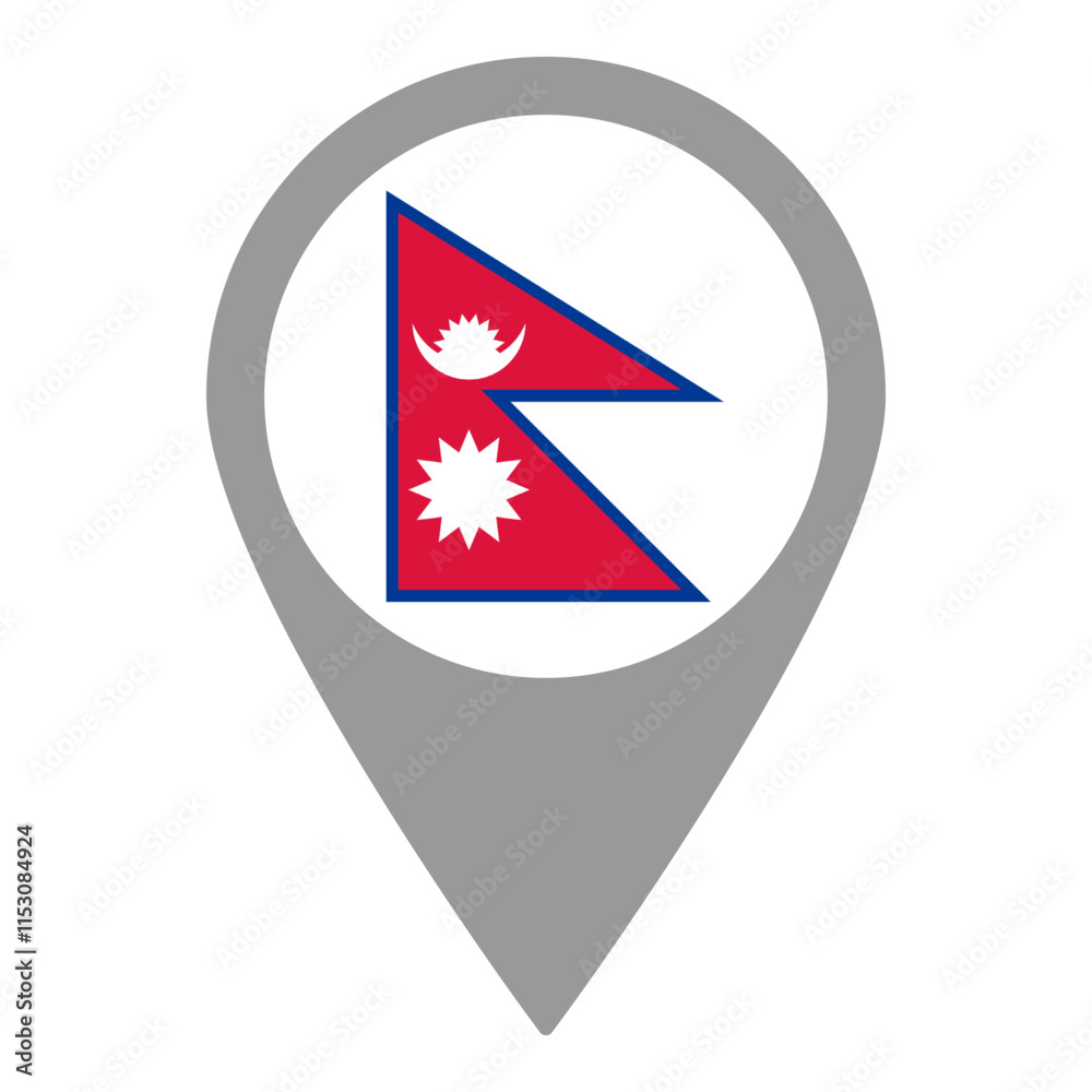 Nepal flag location pin, flag application, Flag on Location Pin, graphic design, map pointer, vector illustration. Nepal flag location pin, flag application, Flag on Location Pin, graphic design, map pointer, vector illustration.
