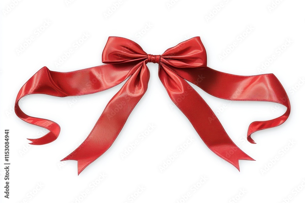 Red satin ribbon bow isolated on white background. (15) Red satin ribbon bow isolated on white background. (15)