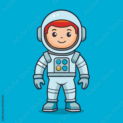 vector illustration of astronaut in spacesuit cartoon style 