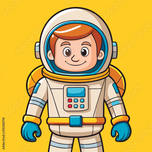 vector illustration of astronaut in spacesuit cartoon style 