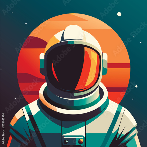 vector illustration of astronaut in spacesuit cartoon style 