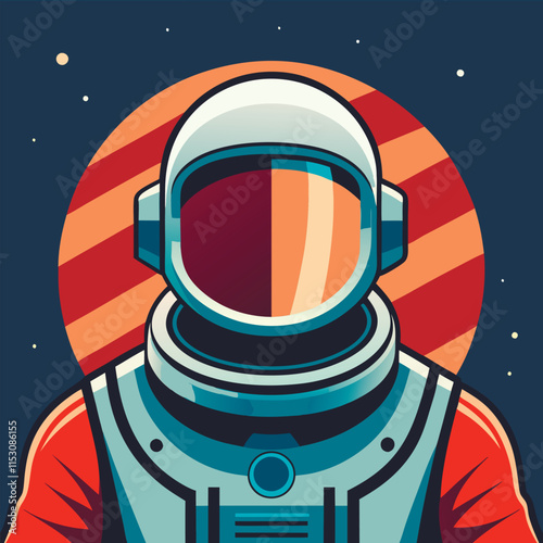 vector illustration of astronaut in spacesuit cartoon style 