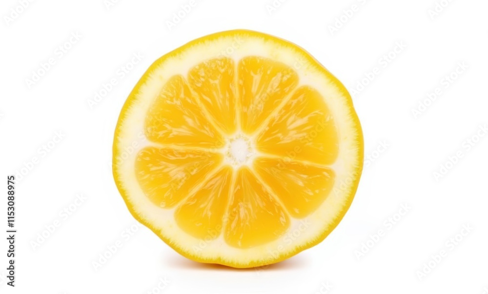 Fresh lemon half on white background Fresh lemon half on white background