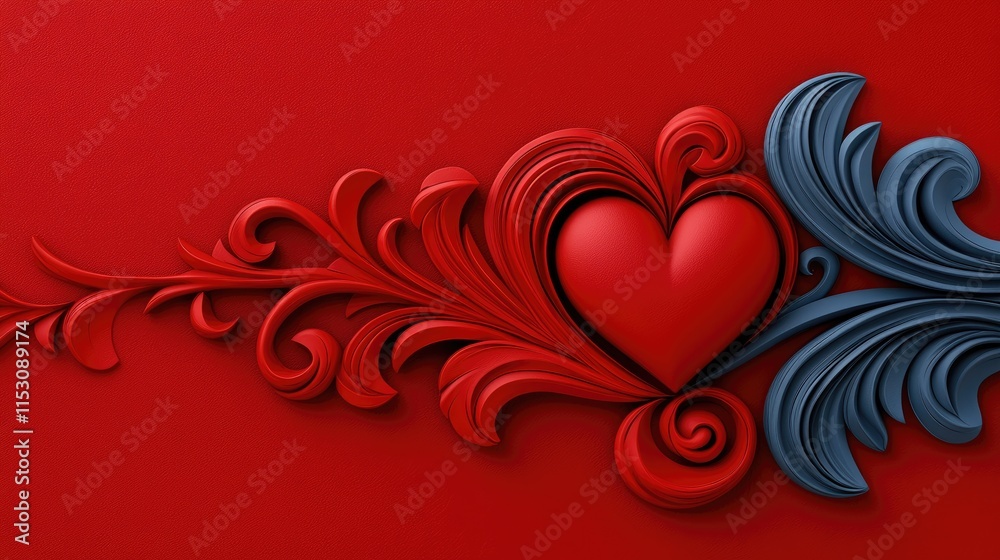 Heart-shaped decorative design art studio digital artwork contemporary style close-up romantic concept Heart-shaped decorative design art studio digital artwork contemporary style close-up romantic concept