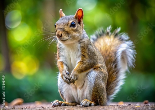 Documentary Style Photos of Squirrels: Standing, Sitting, Left & Right Poses photo