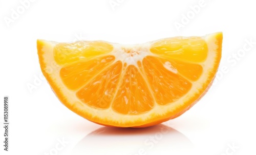 Fresh orange slice isolated on white photo