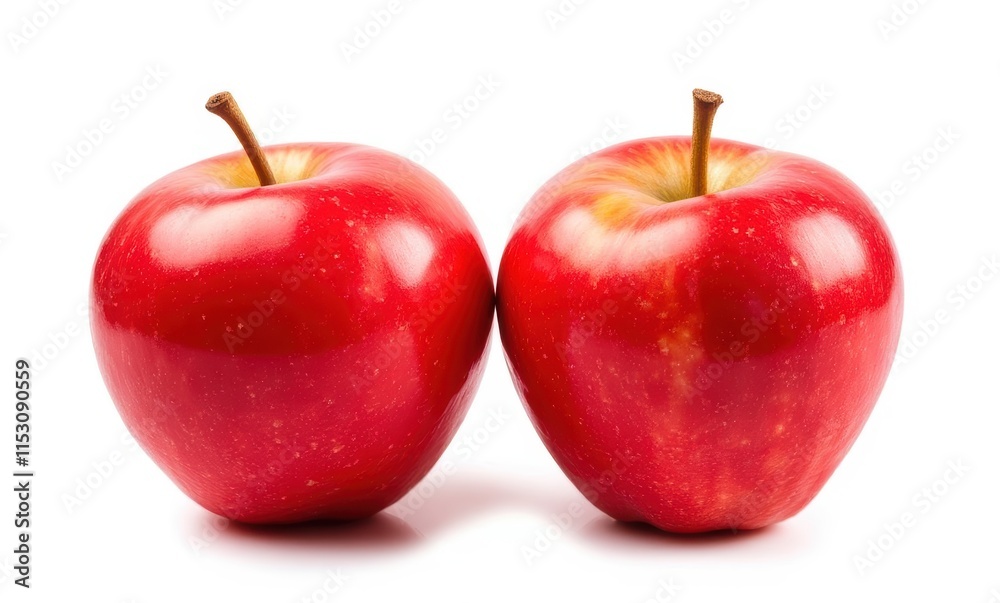Two fresh red apples side by side Two fresh red apples side by side