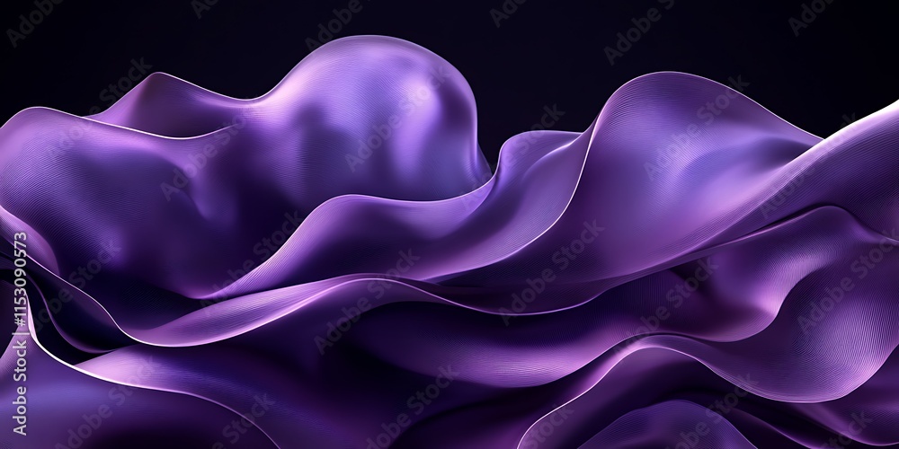 Obraz premium Abstract purple silk fabric flowing, elegant waves and folds.