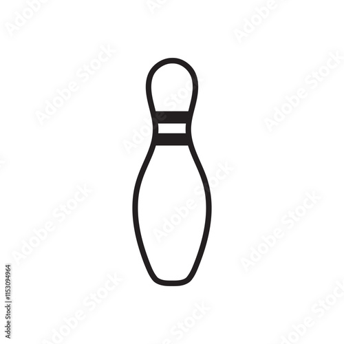 Bowling pin icon vector, Bowling game sign icon, Bowling logo illustration, Simple design style on white background.