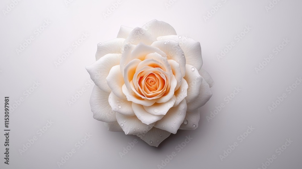 Fototapeta premium Elegant white rose flower arrangement nature photography studio setting aesthetic design close-up view beauty concept