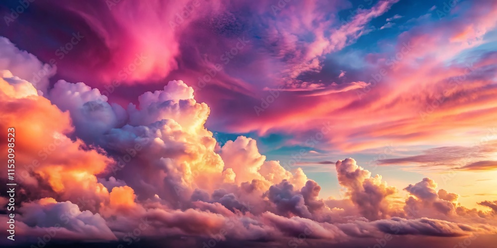 Dreamy Pink Cloudscape: Pastel Sky with Ample Copy Space Dreamy Pink Cloudscape: Pastel Sky with Ample Copy Space