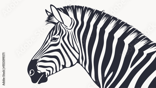 Vector striped pattern. Black-white background. Stylized Zebra pattern, isolated vector illustration, abstract stripes print