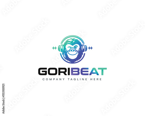 Creative unique Gorilla stereo music studio logo for business company
