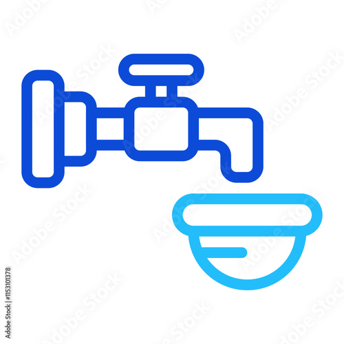 Water Scarcity Duoline Icon