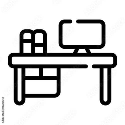 Work Table Line Icon