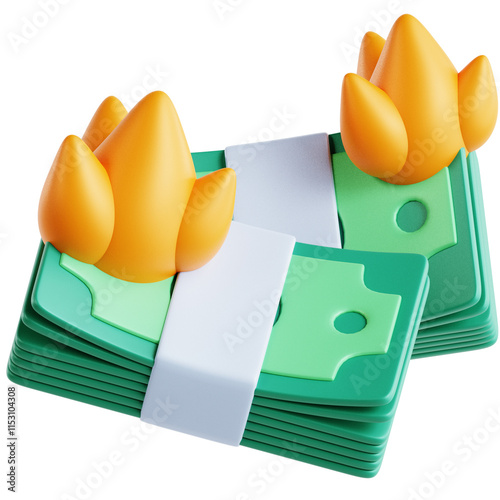 Money Burn 3D Icon