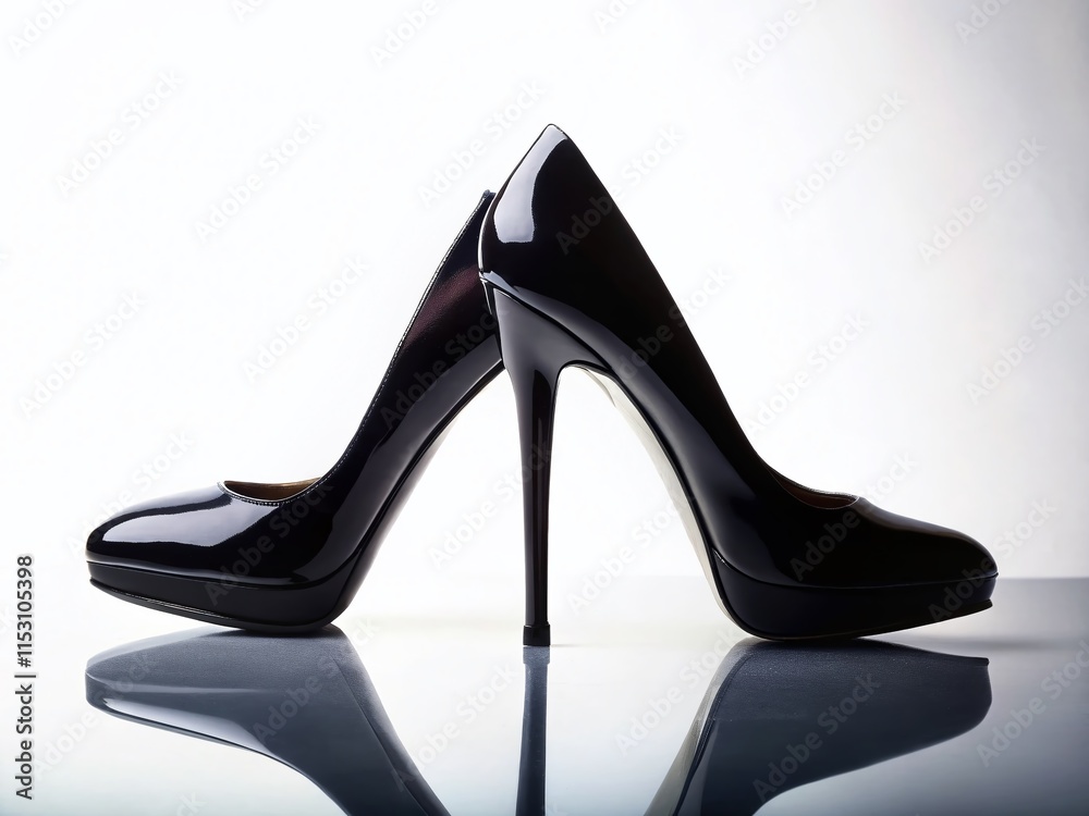 Elegant Black High Heels Silhouette: Fashion Shoe Design Element Elegant Black High Heels Silhouette: Fashion Shoe Design Element