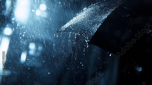 Rain on the window under a starry galaxy sky with nebula and cosmic light photo