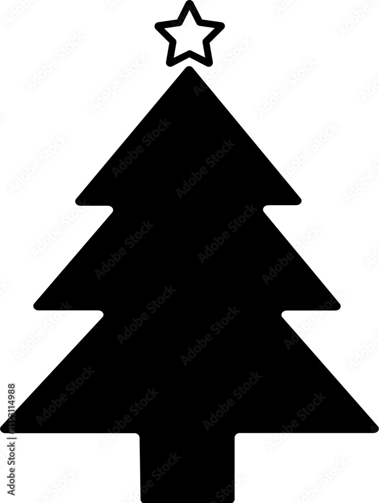 Christmas tree with one star Christmas tree with one star