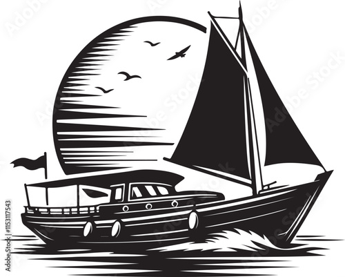 Boat Silhouette Vector Art