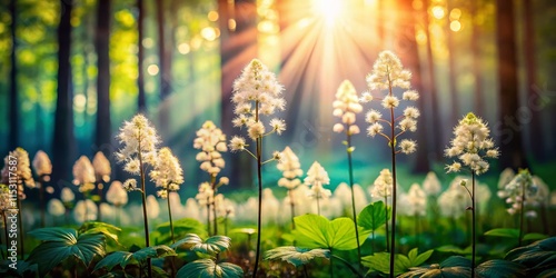 Ethereal Foamflower Bloom: Double Exposure Photography of Morehead, Kentucky Flora photo