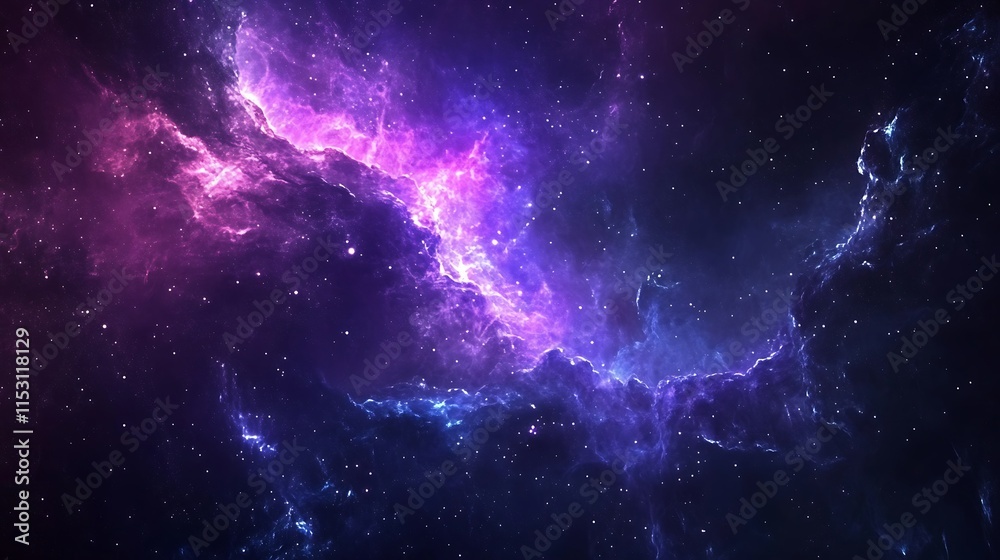 Stunningly Vivid Digital Painting of a Cosmic Nebula, Deep Space Exploration. AI Generated Stunningly Vivid Digital Painting of a Cosmic Nebula, Deep Space Exploration. AI Generated