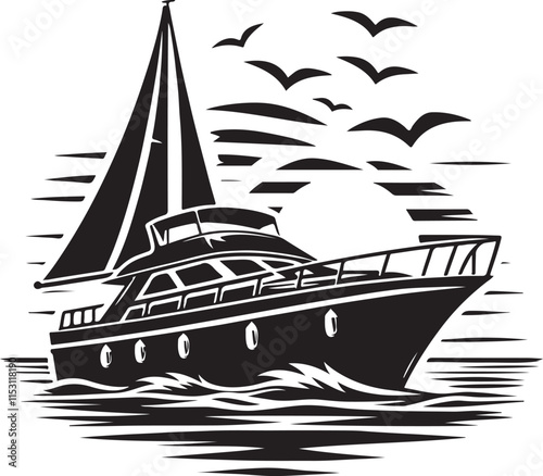 Boat Silhouette Vector Art