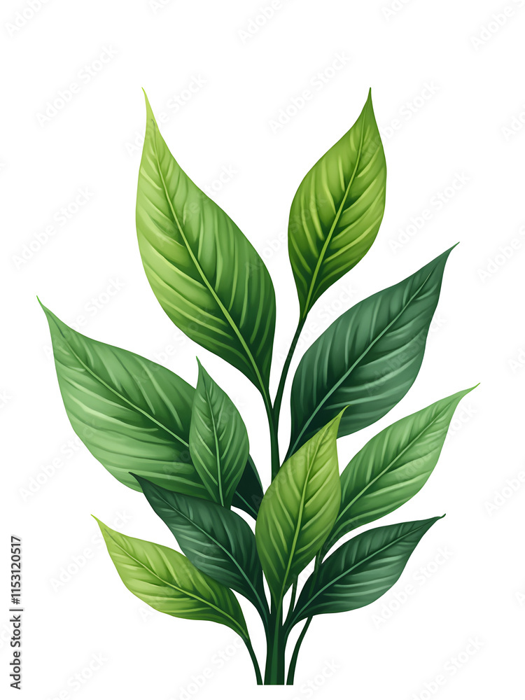 Green leaves of tropical plants bush isolate on white background. Green leaves of tropical plants bush isolate on white background.
