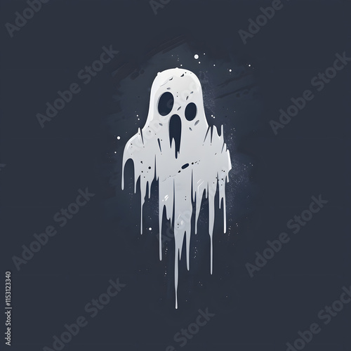 A ghost with a face made of melted wax