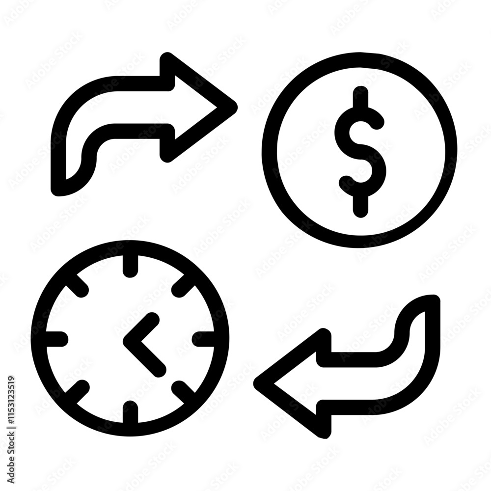 money time line icon money time line icon