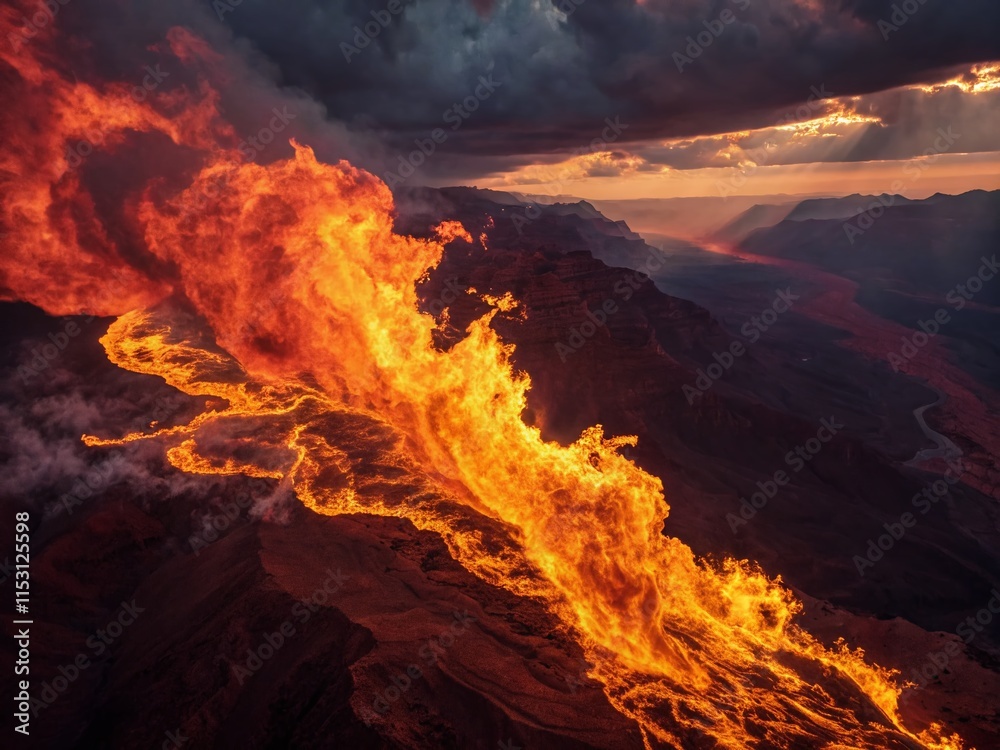 Fototapeta premium Fiery Inferno: Abstract Flame Photography - Stock Image