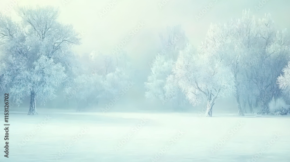 Frosty Trees in a Winter Wonderland Scene Frosty Trees in a Winter Wonderland Scene